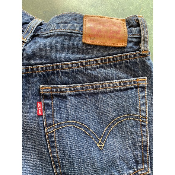 Levi’s 501 shorts cut offs blue jean denim button fly 100% cotton size w26 - Picture 6 of 9